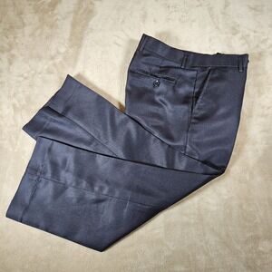 Kids World of USA Boys Navy Blue Herringbone Dress Pants Size 18 Formal Slacks